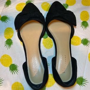 LC black flats with bows